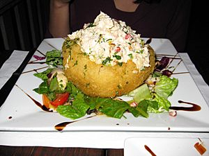 Mofongo with crab meat in Culebra, Puerto Rico