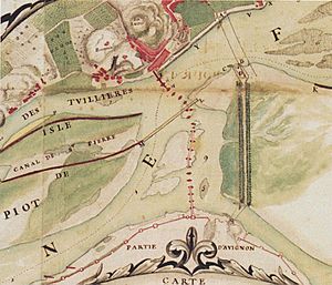 Montaigu 1685 map (detail showing bridge)