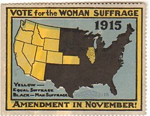Poster Stamp Vote for the woman suffrage amendment in November