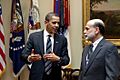 President Barack Obama meets with Federal Reserve Chairman Ben Bernanke 4-10-09