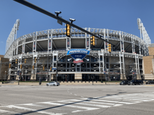 Progressive Field sign, Carnegie and Ontario (2)