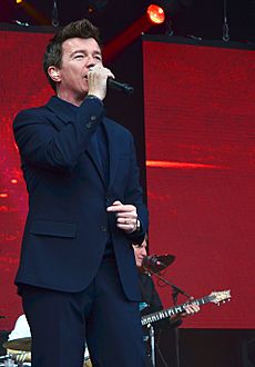 Rick Astley performing at Let's Rock Bristol, 2014