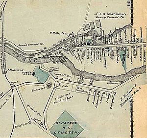 Rosendale Village 1875 map