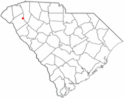 Location of Williamston, South Carolina