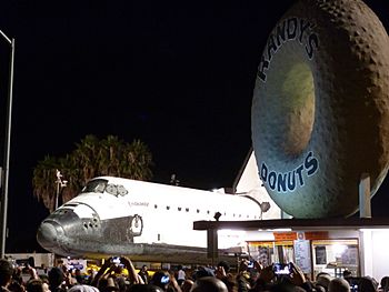 Space Shuttle Endeavour at Randy's Donuts