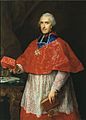 The Cardinal de Rochechouart (Jean François Joseph de Rochechouart) wearing the Sash of the Order of the Holy Spirit in 1762 by Pompeo Batoni