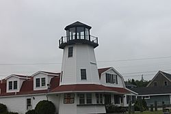 The Trenton Lighthouse is not a lighthouse but a business building, now containing a restaurant, The Beacon.