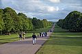 View of the Long Walk towards Copper Horse Statue of King George III. Windsor, UK
