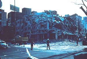 1985 Mexico Earthquake - Building collapsed