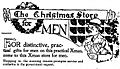 Advertising image of a man shopping for Christmas presents, 1918