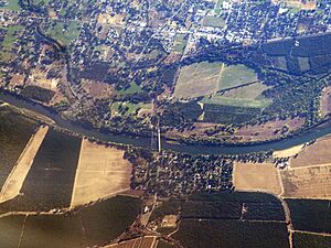 Aerial view of Tehama, California, September 2022