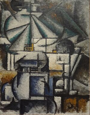Ardengo Soffici, 1912-13, Deconstruction of the Planes of a Lamp, oil on panel, 45 x 35 cm, Estorick Collection, London