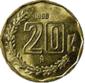 Banco de México B 20 centavos reverse