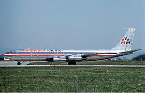 Boeing 707 of American Airlines at Basle - April 1976