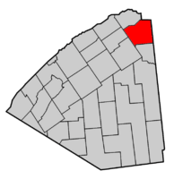 Map highlighting Brasher's location within St. Lawrence County.