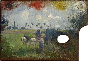 Camille Pissarro - The Artist's Palette with a Landscape (c.1878)