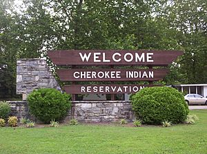 Cherokee Indian Reservation sign, NC