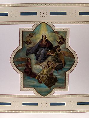 Church of the Nativity of the Blessed Virgin Mary (Cassella, Ohio) - interior, ceiling painting, Immaculate Conception