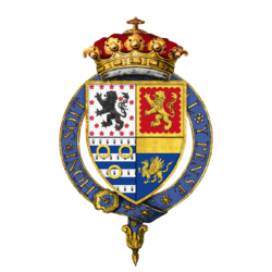 Coat of arms of Evelyn Pierrepont, 1st Duke of Kingston-upon-Hull, KG, PC