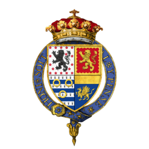 Coat of arms of Evelyn Pierrepont, 1st Duke of Kingston-upon-Hull, KG, PC