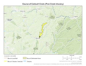 Course of Caldwell Creek (Pine Creek tributary)