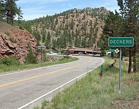 Entering Deckers on Colorado State Highway 67.
