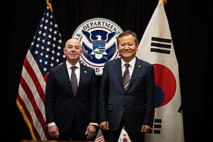 Department of Homeland Security (DHS) Secretary Alejandro Mayorkas met with Lee Sang-min, Republic of Korea Minister of the Interior and Safety in Washington, D.C. on 16 November 2023 - 30