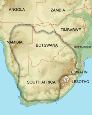 Distribution of black-footed cat in Southern Africa.svg