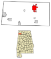 Franklin County Alabama Incorporated and Unincorporated areas Russellville Highlighted 0167056