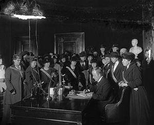 Governor Edwin P. Morrow signs Kentucky's ratification of the Nineteenth Amendment - 1920