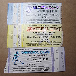 Grateful Dead tickets for Nassau Coliseum run, Spring 1994