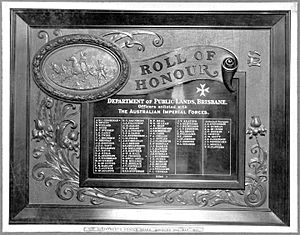 Honour Board, Lands Administration Building, 1917