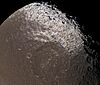 Falsaron crater on Iapetus.