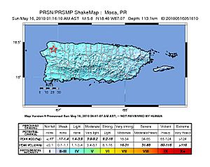 Intensity of Puerto Rico Earthquake