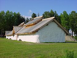 Iron Age guild hall in Hønefoss, Norway