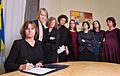 Isabella Lövin signing climate law referral