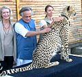 Jairam Ramesh at the Cheetah Outreach Centre near Cape Town, during his visit on April 25, 2010, to discuss cheetah translocation from South Africa to India