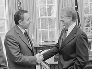Jimmy Carter with Prime Minister of U.S.S.R., Andrei Gromyko - NARA - 181668