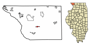 Location of Elizabeth in Jo Daviess County, Illinois.