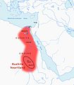 Kushite heartland and Kushite Empire of the 25th dynasty circa 700 BCE