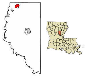 Location of Olla in LaSalle Parish, Louisiana.