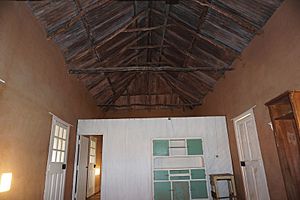 Main room of Bedourie Pisé House, 2016