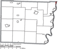 Map of Belmont County Ohio Highlighting Yorkville Village