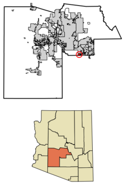 Location in Maricopa County and the state of Arizona