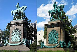 McClellan monument before and after