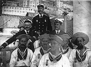 Members of the Gibraltar Port Authority wearing medals
