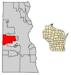Location of West Allis in Milwaukee County, Wisconsin.