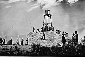 Morris Island (vicinity), South Carolina. Ruins of Charleston lighthouse