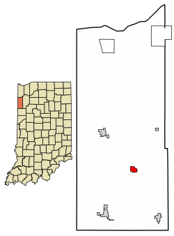 Location of Brook in Newton County, Indiana.