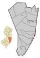 Ocean County New Jersey Incorporated and Unincorporated areas Barnegat Light Highlighted